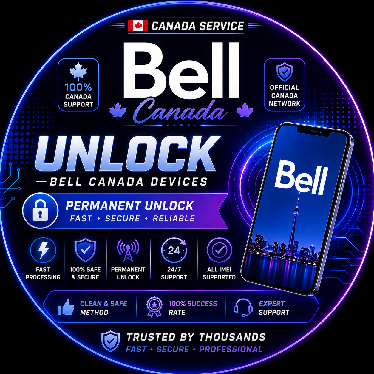 Bell Canada unlock iPhone XR to XSMax only clean devices