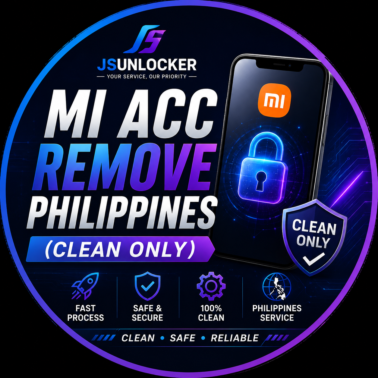 Mi Acc Remove Philippines (Clean Only) instant to Max Few Hour (Philippines Time 10:00AM-8:00PM)