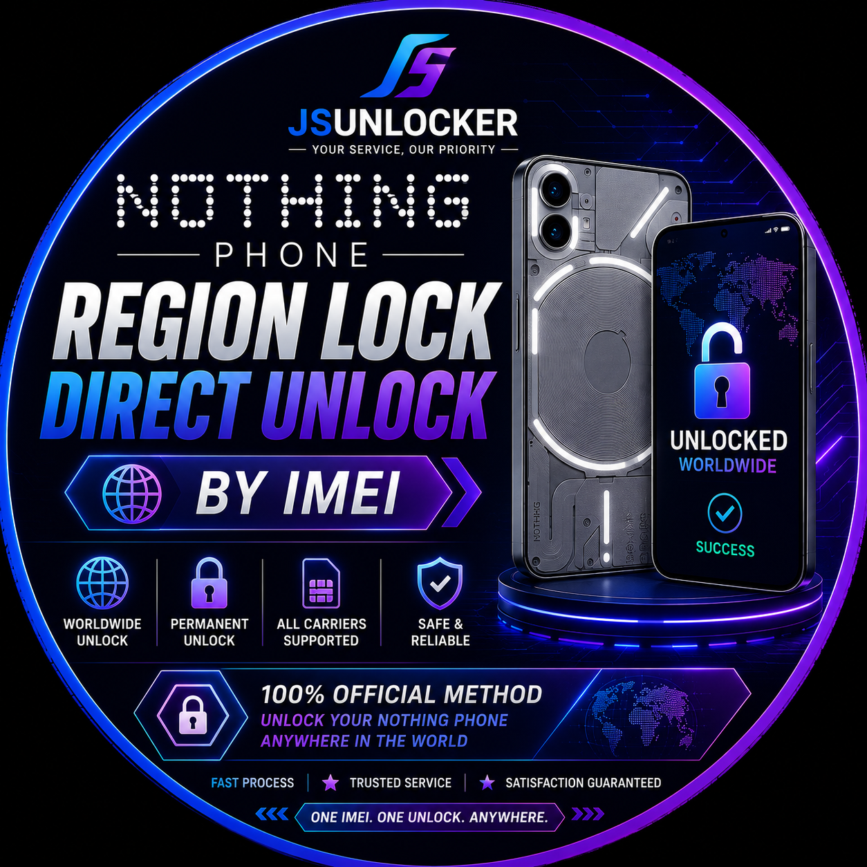 Nothing Phone Region Lock Direct Unlock BY IMEI [ All Model Support ] Fast Service 100% Success