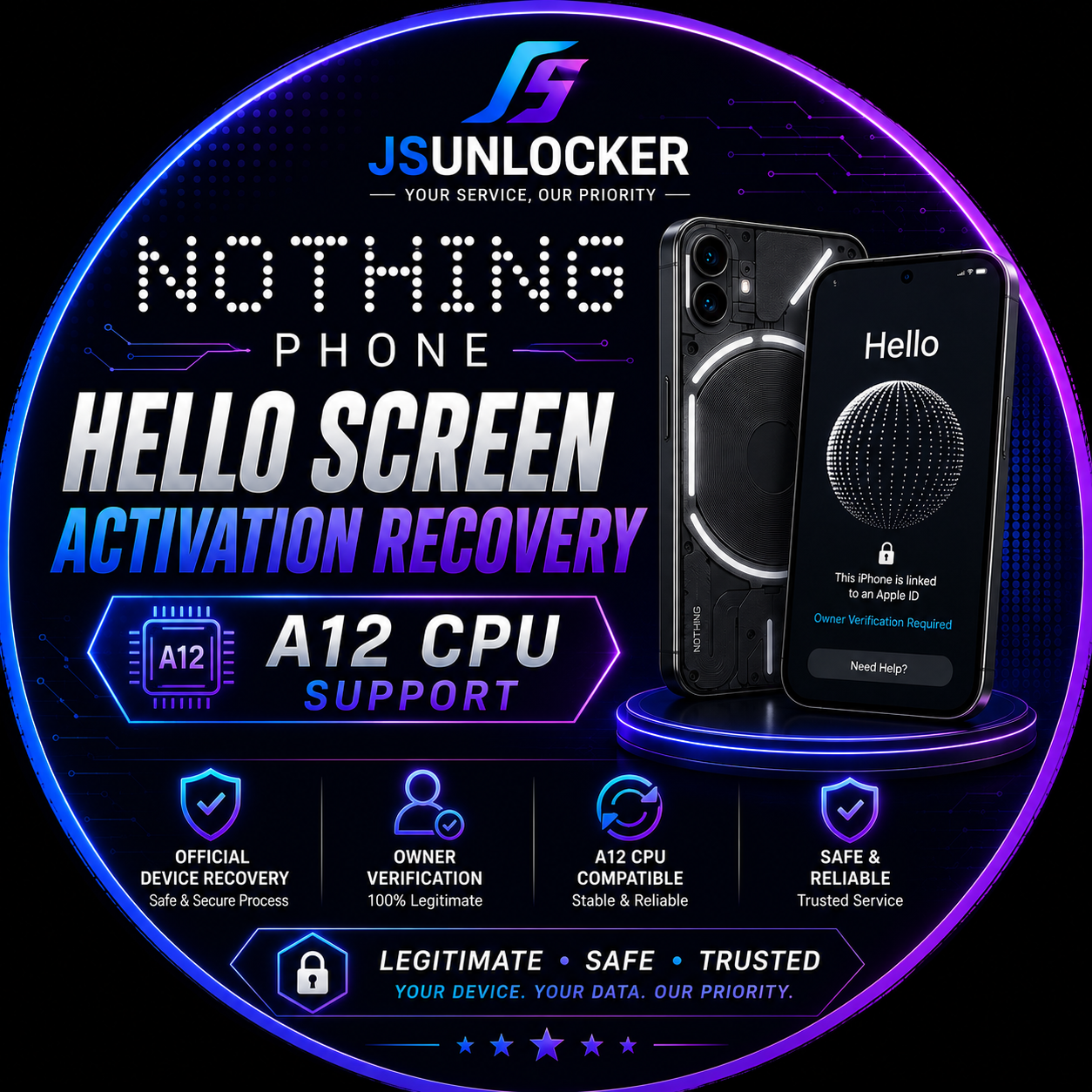 Nothing Tool Bypass Hello Screen A12 CPU [ All iOS ] [ XR XS XsMax 3rd 5th 8th [ No Refund Any Request ]