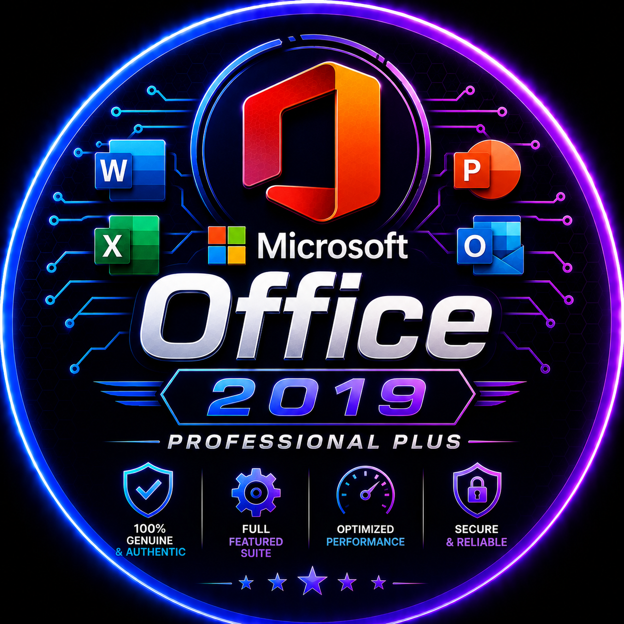 Microsoft Office 2019 Professional Plus - Genuine Bind License Key 1 PC Life Time  
