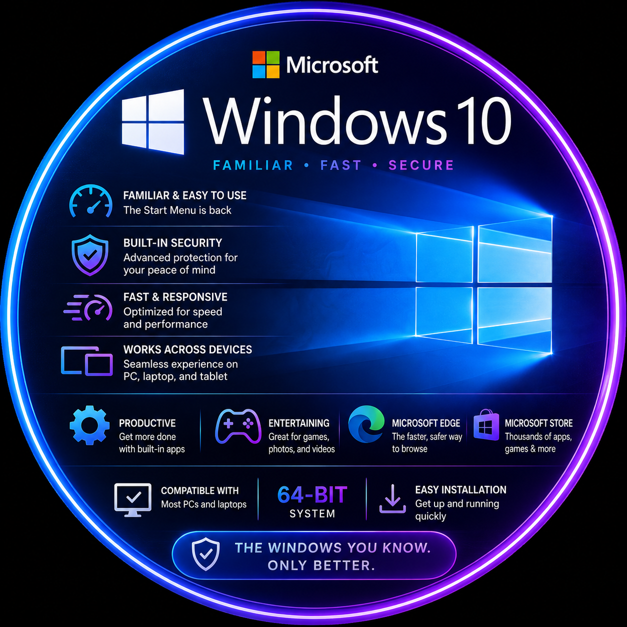 Microsoft Windows 10 / 11 Professional Genuine License Key – License 1 PC Life Time