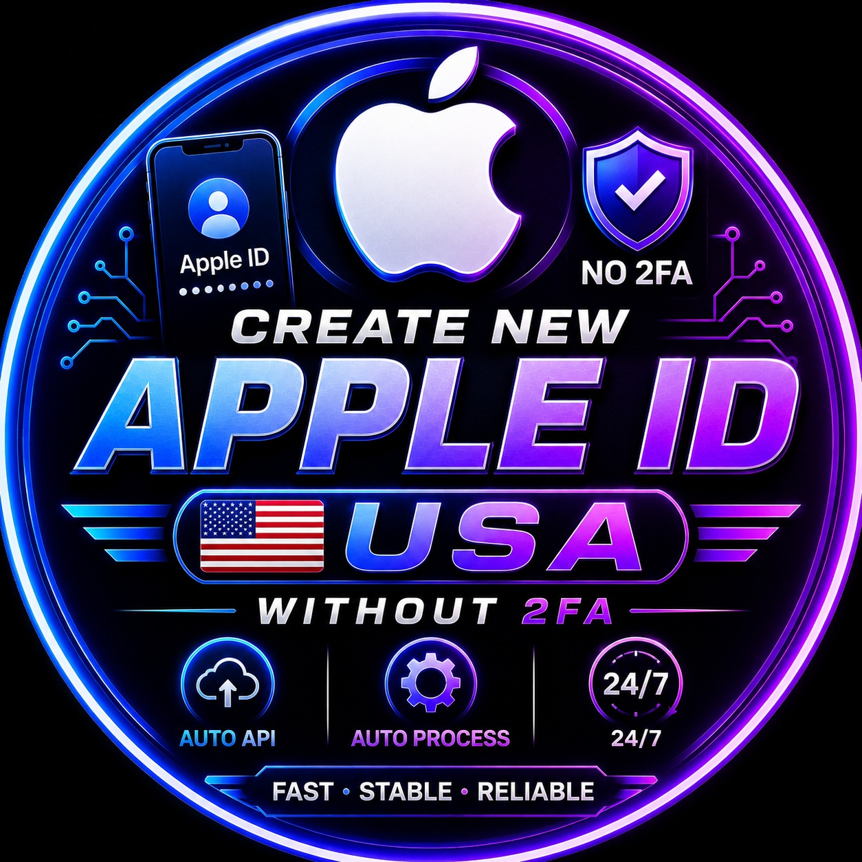 Create New Apple ID USA Without 2FA Auto Api 24/7 ( App Store Only ) NOT SUPPORTED OLD iOS - No Refund Any Reason