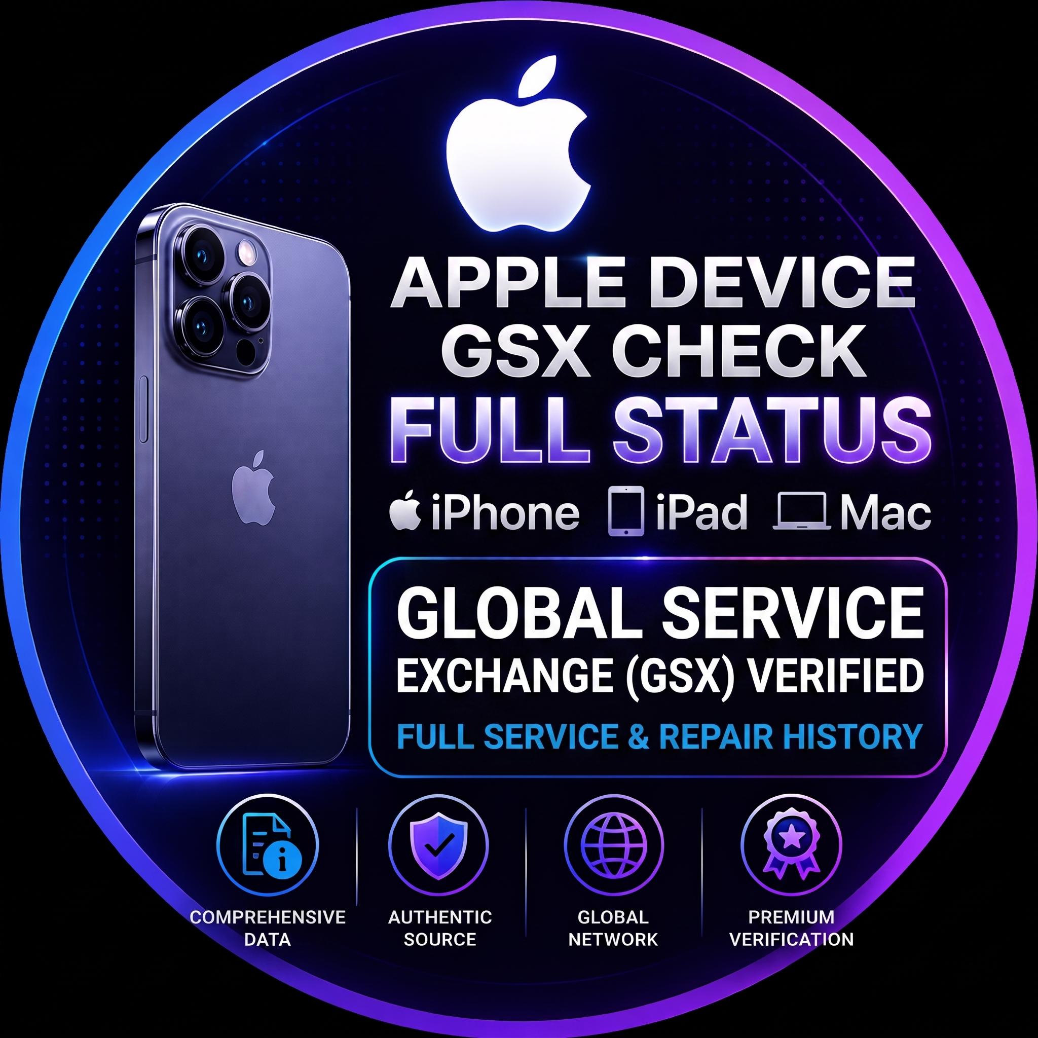 Apple iPhone  iPad  Mac Full GSX Check - Sold By, Case History, Replacement, Mac Address, Carrier, Activation Policy [IMEI/SN]