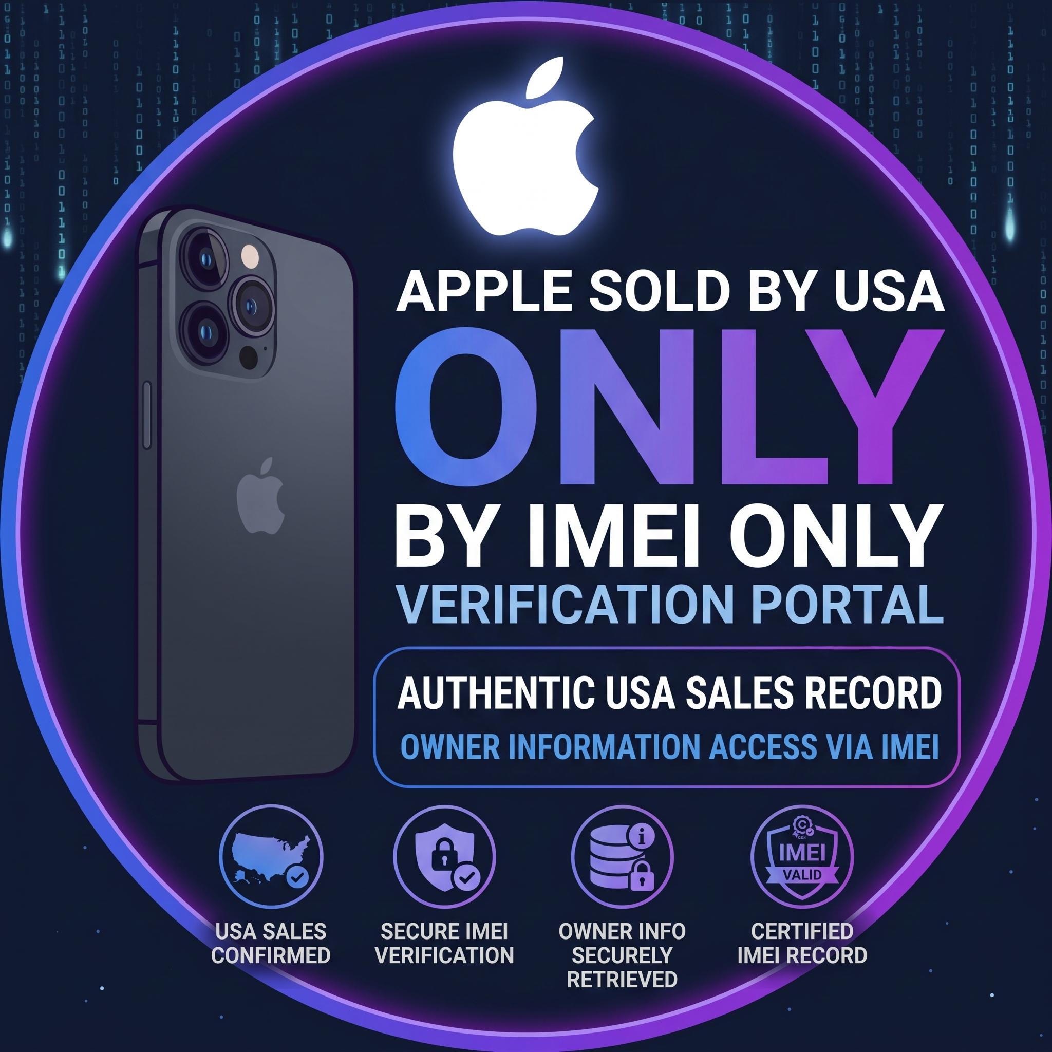 Apple Sold By USA - Only (Owner Info) By IMEI ONLY